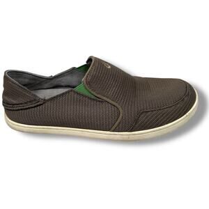 Olukai Nohea Mesh Shoes Men’s 9‎ Brown Round Toe Slip-On Sneakers 10188-13AP